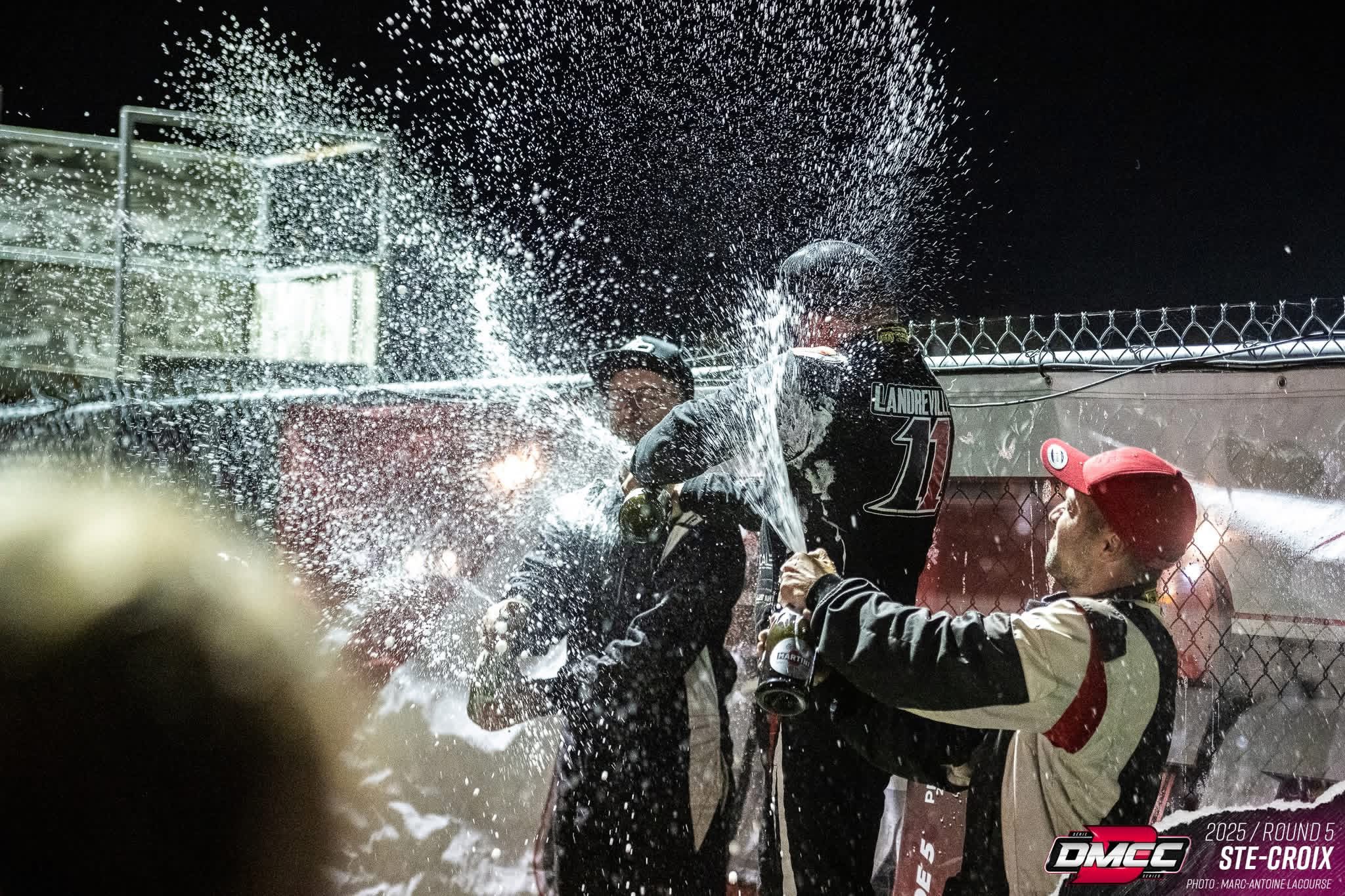 Marc Landreville on a drift competition podium